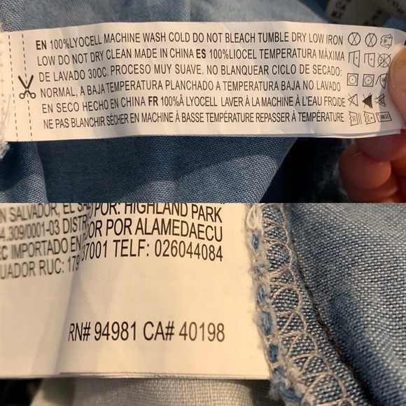 Forever 21 Hawaiian Print Chambray Skirt S Denim - Picture 5 of 5